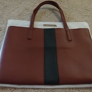 Vince Camuto Luck Tote Purse Handbag Brown Black